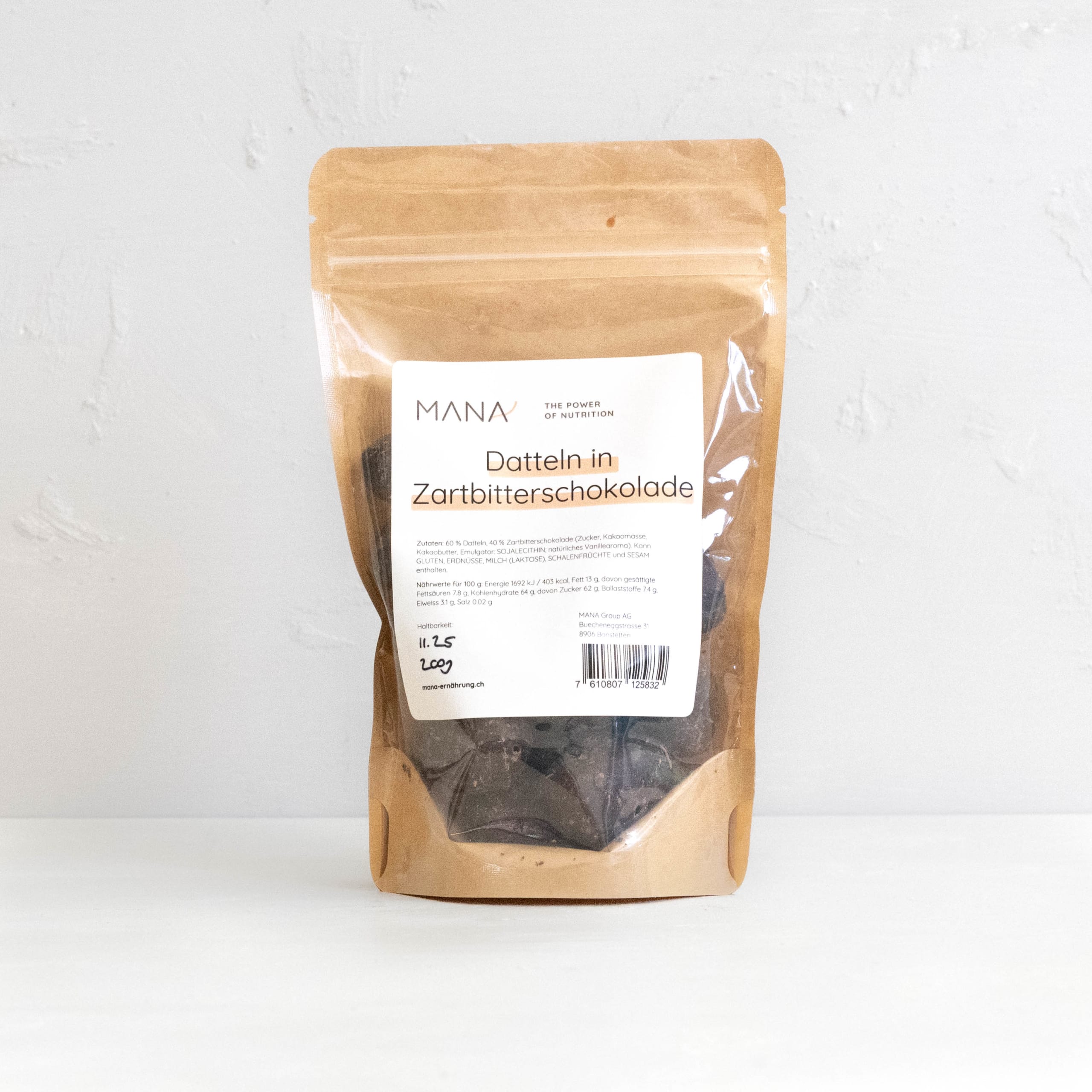 Datteln in Zartbitterschokolade